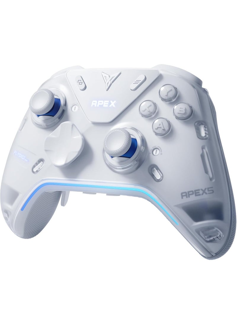 FLYDIGI Apex 5 Wireless PC Controller, ForceFlex Joystick 2.0, ForceAdapt Trigger, 3ms Ultra-Low Latency Gamepad with RGB Light Bar, LCD Display & 1500mAh Battery - Image 1