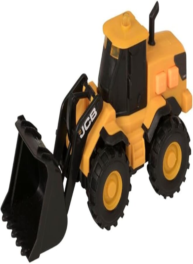 TEAMSTERZ JCB Teamsterz Small Light and Sound Wheel Loader Toy, Black/Yellow