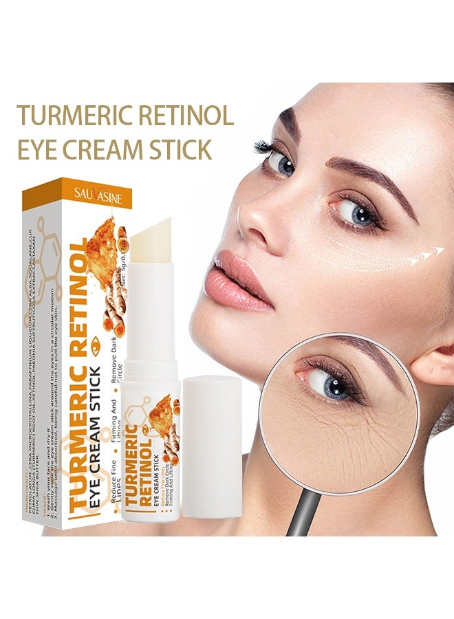 SAUVASINE Turmeric Retinol Eye Cream Stick,Lumibalm for Under Eye Bags, Eye Balm Stick Hydrating,Lumistick for Puffiness and Bags Reduces,Anti Aging Eye Balm Stick Hydrating 5g - Image 1