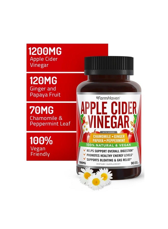 FarmHaven Apple Cider Vinegar Capsules with Ginger, Papaya & Chamomile | 1390mg | Supports Digestion, Immunity | Like with Mother | Non-GMO & 100% Natural | 180 Capsules - Image 2