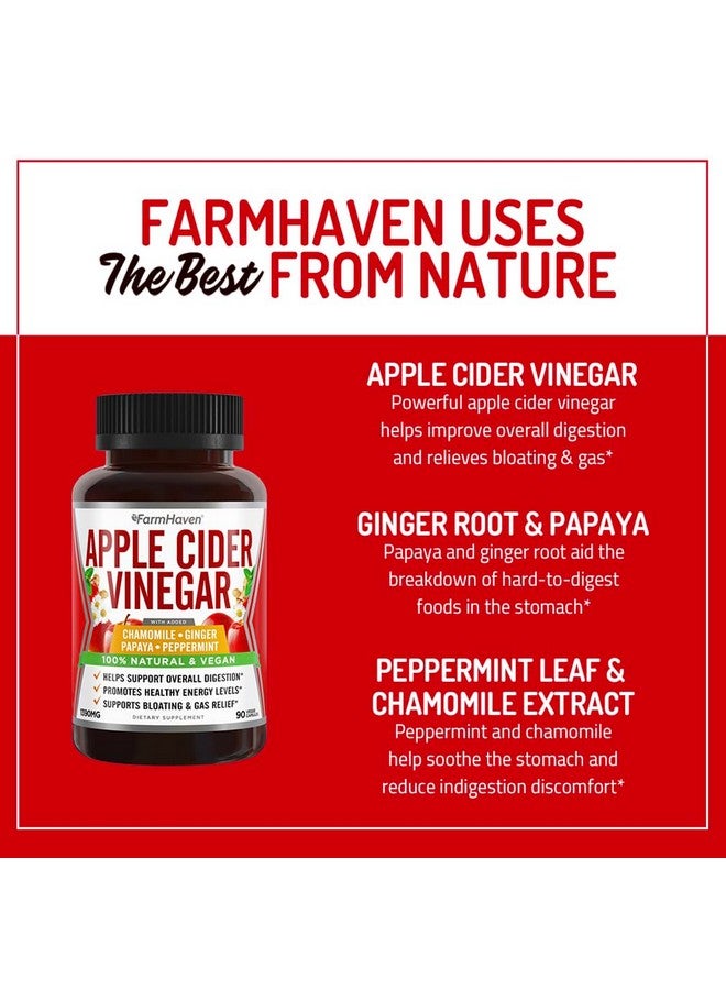FarmHaven Apple Cider Vinegar Capsules with Ginger, Papaya & Chamomile | 1390mg | Supports Digestion, Immunity | Like with Mother | Non-GMO & 100% Natural | 180 Capsules - Image 5