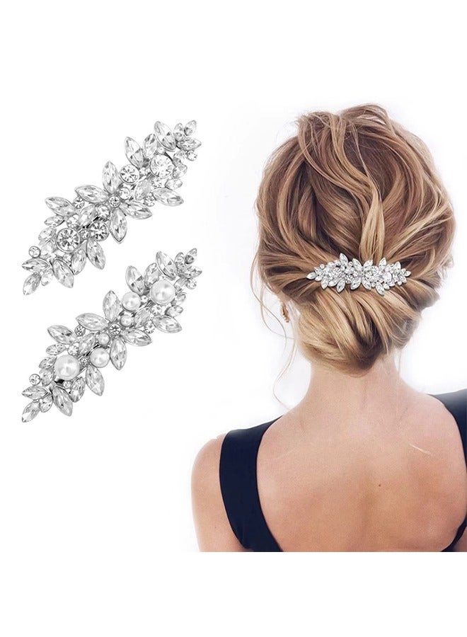 Hair Barrettes for Women,  Retro Pearl Large Clips Womens Accessories, Shell Automatic Clasps Simple French Clip Ladies - Image 1