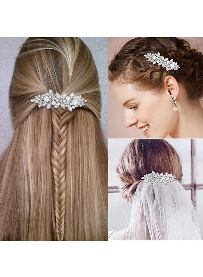 Hair Barrettes for Women,  Retro Pearl Large Clips Womens Accessories, Shell Automatic Clasps Simple French Clip Ladies - Image 2