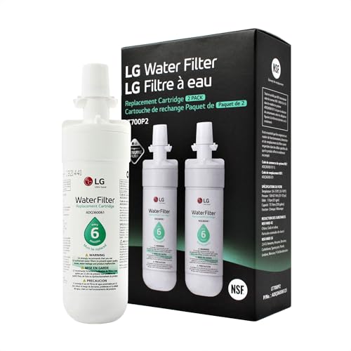 LG LT700P2 6-Month / 200 Gallon Refrigerator Replacement Water Filter, 2 Count (Pack of 1), White - Image 1