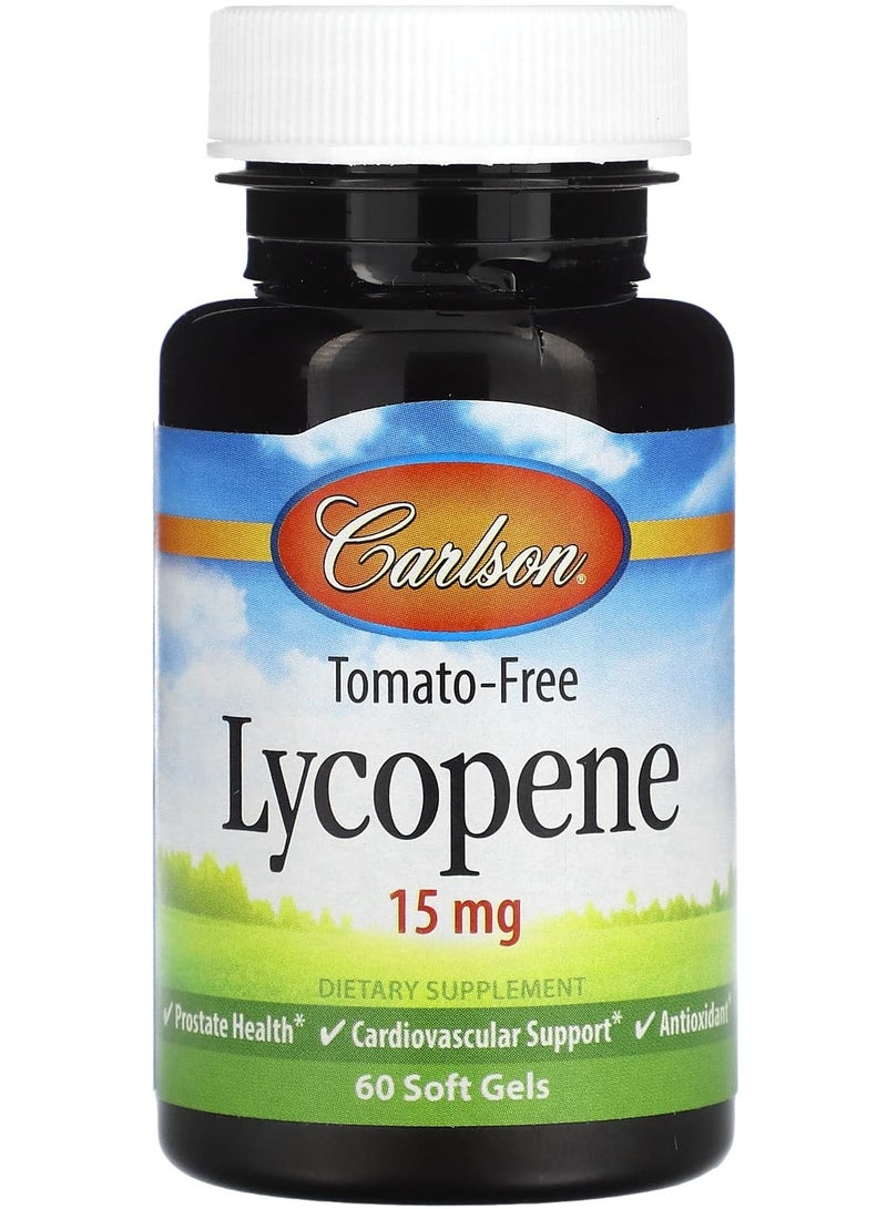 ليكوبين خالي من الطماطم، 15 ملغ، 60 كبسولة لينة