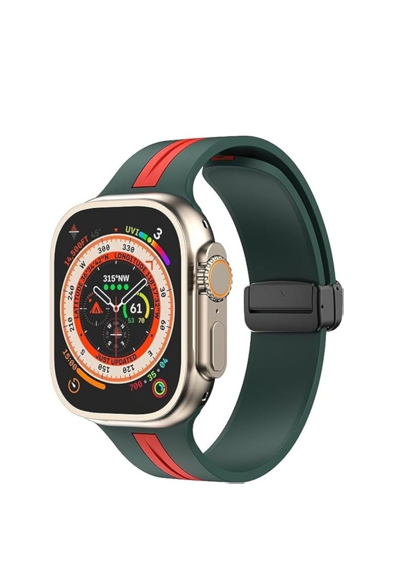 Generic - Silicone Magnetic Strap for Apple Watch Ultra Band 49mm 45mm 44mm 42mm Men/Women, Soft Sport Silicone Replacement Wristband Strap for iwatch Series 9/8/7/6/5/4/3/2/SE/Ultra2 - Image 1