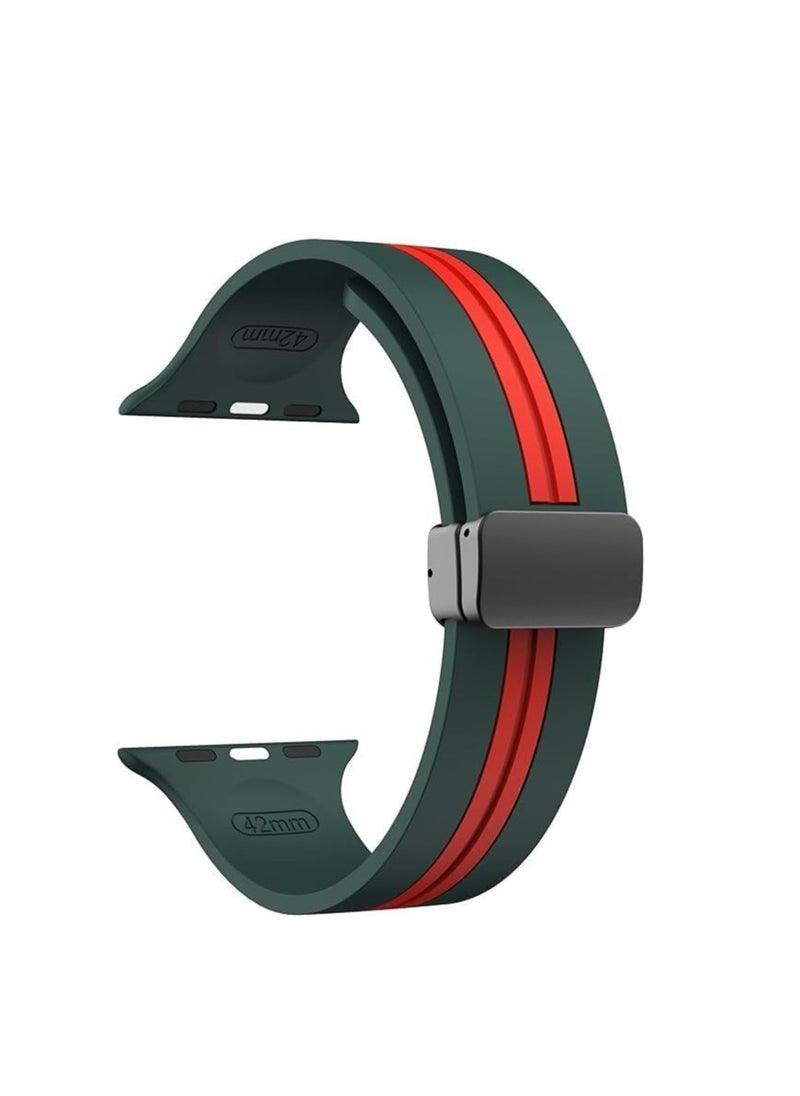 Generic - Silicone Magnetic Strap for Apple Watch Ultra Band 49mm 45mm 44mm 42mm Men/Women, Soft Sport Silicone Replacement Wristband Strap for iwatch Series 9/8/7/6/5/4/3/2/SE/Ultra2 - Image 1