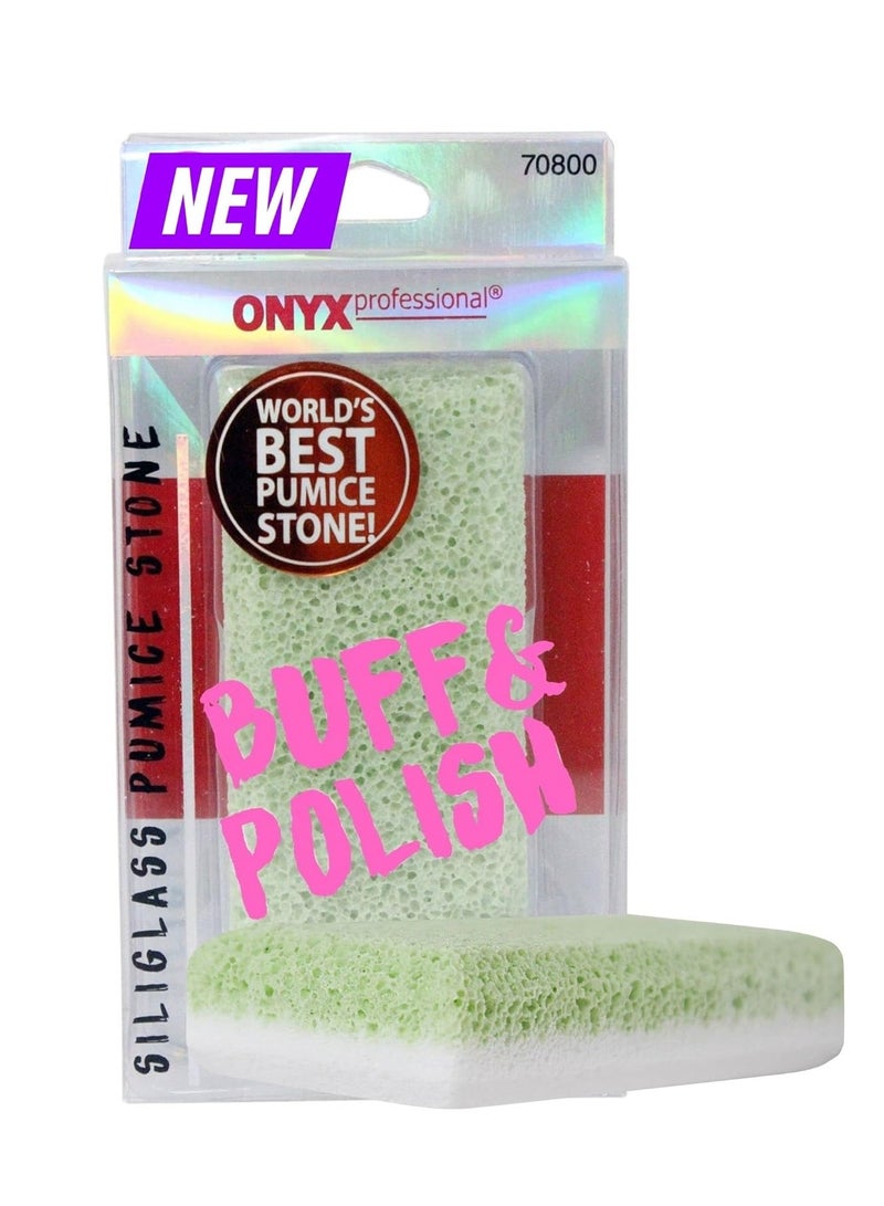 Onyx Professional Onyx Professional 2 in 1 Pumice Stone, 100% Siliglass Callus Remover for Feet, Elbows, Knees, Dead Skin, Heels, Hands, Foot File Scrubber Exfoliator Removes Hard, Rough, Dry Skin  - Image 1