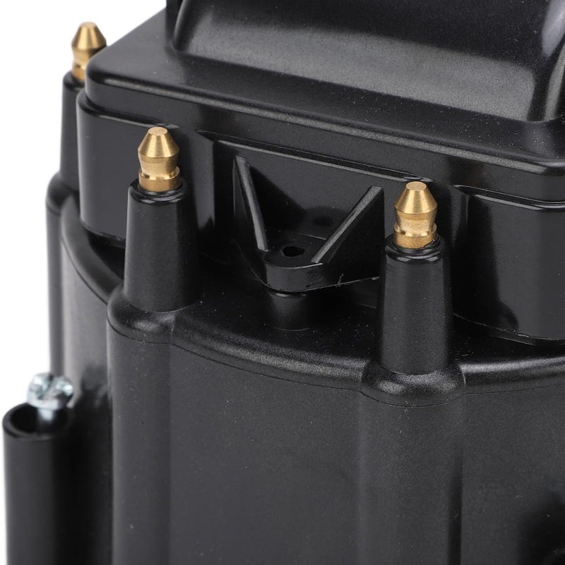 Large Distributor Cap Rotor Kit Replacement for K549 SBC 283 305 307 327 350 400 454 396 427, HEI Ignition System Tune Up Assembly with Brass Terminals for V8 Engines (Black) - Image 2