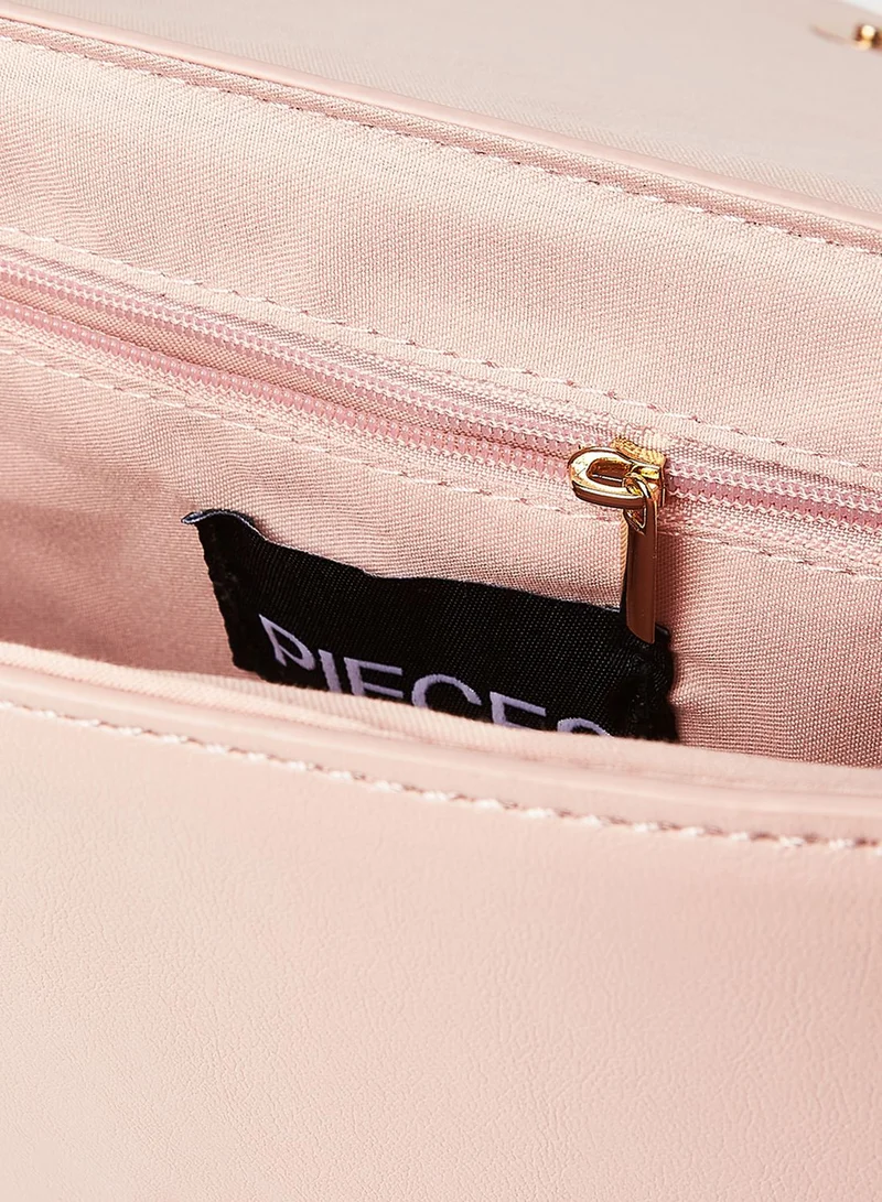 PIECES Woven Crossbody Bag Misty Rose