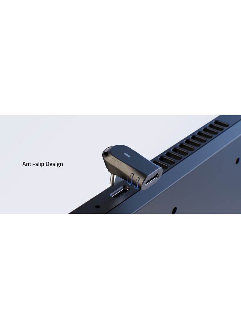 سينتيك محول Syntech زاوية قائمة 90 درجة (ذكر إلى أنثى USB-C) - حزمة من قطعتين - يدعم شحن 100 واط و USB 4.0 - لمختلف الأجهزة مثل Steam Deck, Switch, لابتوب, تابلت, وهواتف تايب C - Image 3