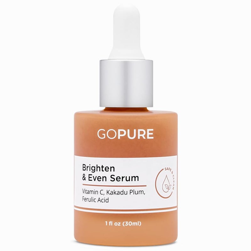 goPure Actives Vitamin C Serum - Brightening Serum with Vitamin C and Ferulic Acid, Face Moisturizing and Anti-Aging Benefits, Improves Skin Discoloration and Visibly Reduces Dark Spots - 1 fl oz - Image 1