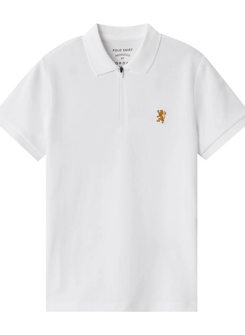 GIORDANO Women's Bold Embroidery Cotton Pique Polo - Slim Fit, Short Sleeve