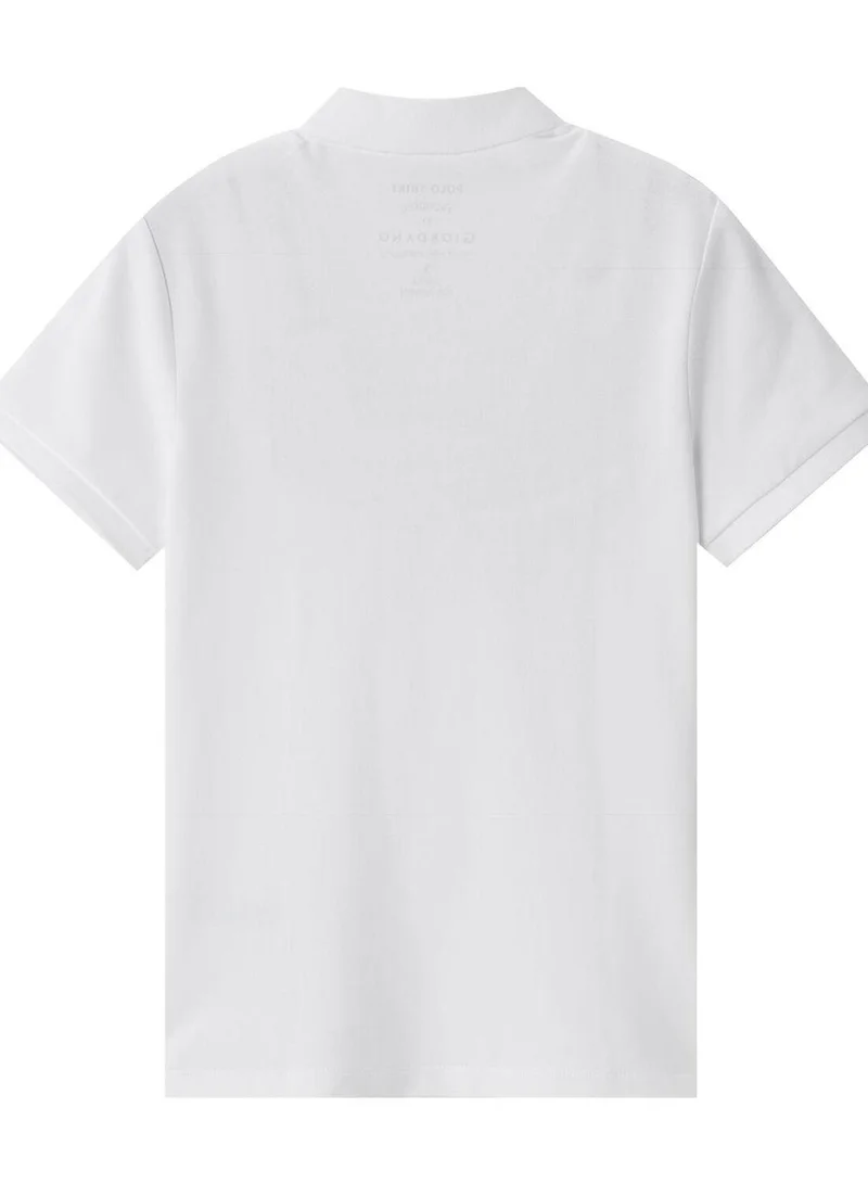 GIORDANO Women's Bold Embroidery Cotton Pique Polo - Slim Fit, Short Sleeve