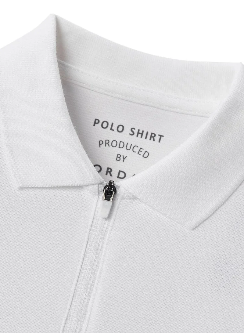 GIORDANO Women's Bold Embroidery Cotton Pique Polo - Slim Fit, Short Sleeve