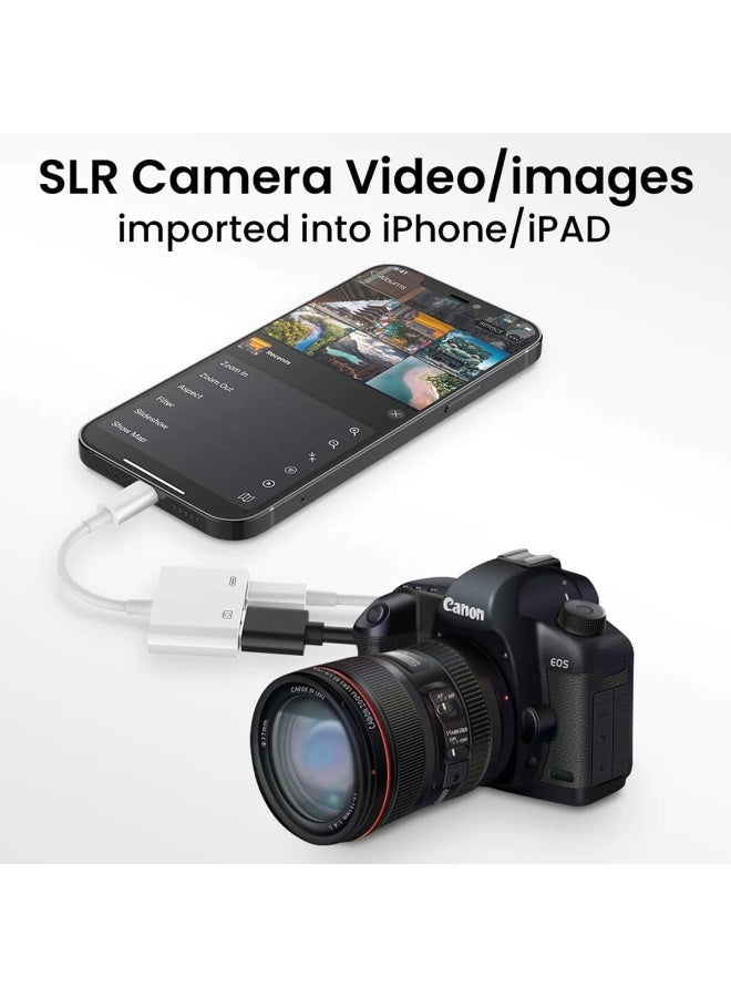 Apple Certified Lightning to USB 3.0 Camera Adapter – 2-in-1 Portable iPhone 13 Connector with Lightning Charging Port & Female USB Card Reader - Image 3