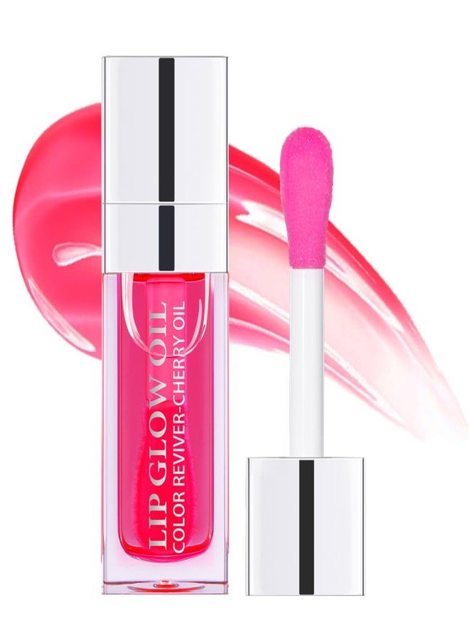 Fovcos Hydrating Lip Oil - Moisturizing, Plumping Lip Gloss Balm With Cherry Tint - Image 1