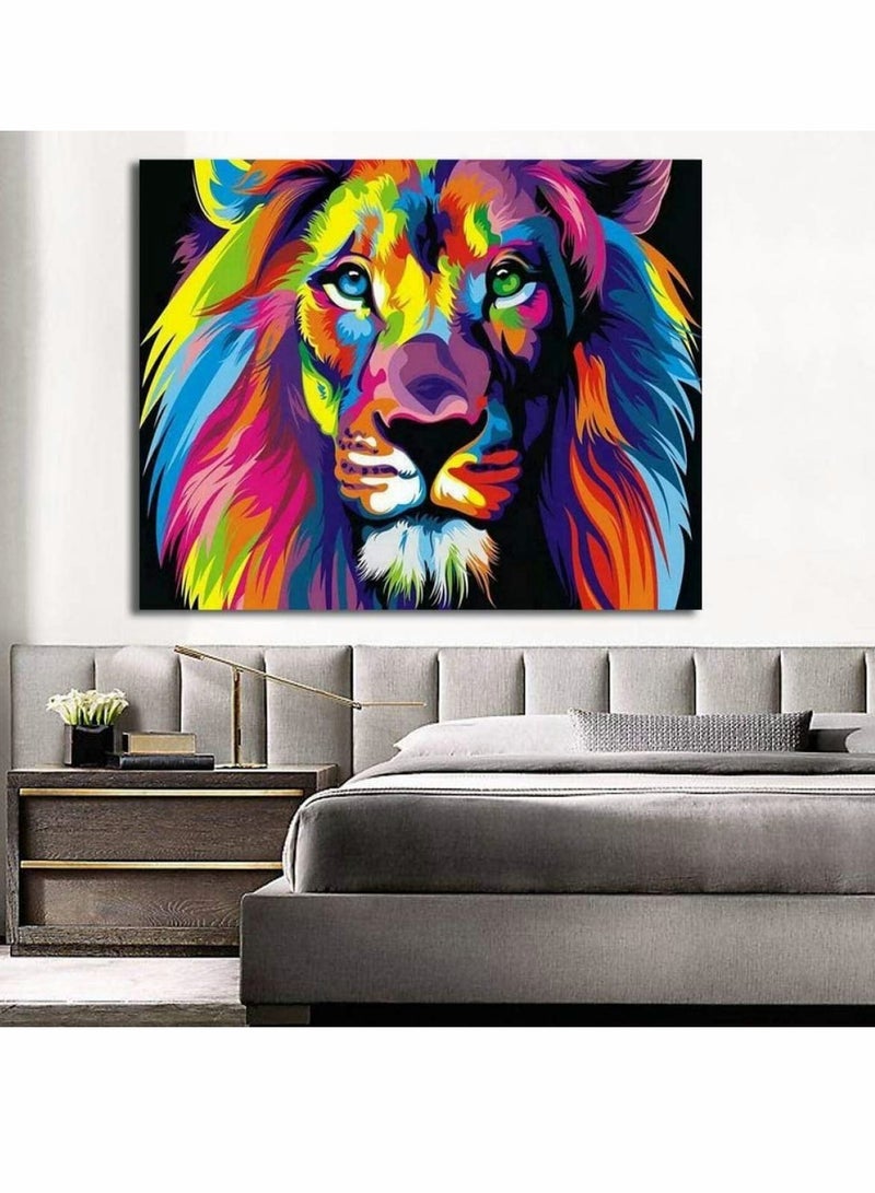 KASTWAVE Paint By Numbers For Kids, Adult and Beginners  Diy Digital Large Living Room Bedroom Animal Coloring Decorative Paintings Pure Hand-Painted Oil Painting Color Lion Frameless 16 x 20 inch - Image 2