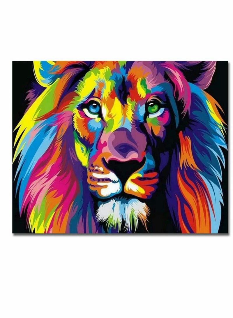 KASTWAVE Paint By Numbers For Kids, Adult and Beginners  Diy Digital Large Living Room Bedroom Animal Coloring Decorative Paintings Pure Hand-Painted Oil Painting Color Lion Frameless 16 x 20 inch - Image 1