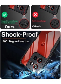 Case Up Case For Motorola Edge 50 Neo Crystal Clear Tactical Back Cover Case With 360 Degree Protection, Shockproof Bumper Protective Phone Cover, Anti-Scratch Hard PC Back (Clear)  - Image 3