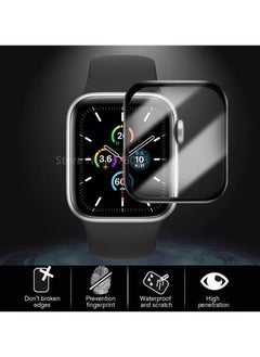 Apple Watch Series 6 Screen Protector 44mm, Full Cover Curved Screen Protector for Apple Watch Series 6 44mm Black/Clear