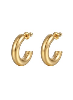 نيبمينينت European And American Stainless Steel Earrings Trend Multi-strand Twisted Titanium C- Shaped Set 