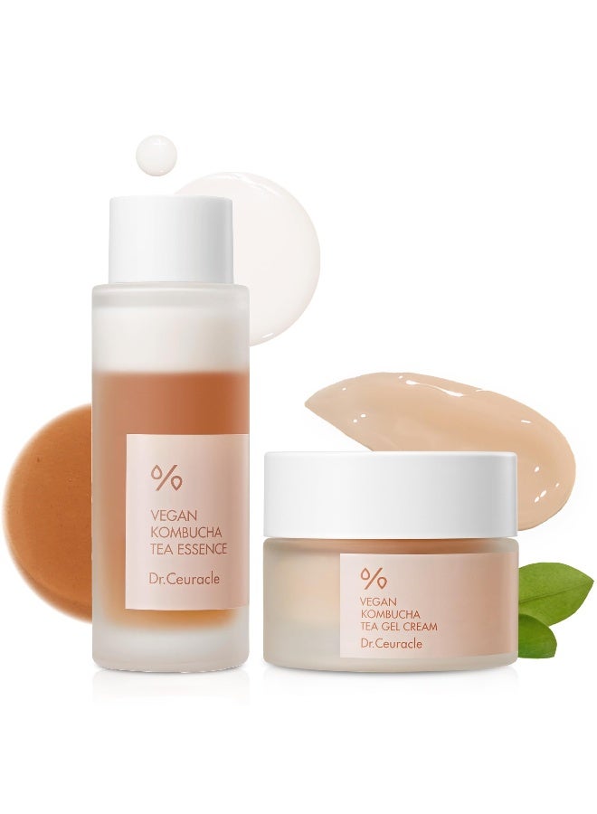 Dr. Ceuracle Vegan Kombucha Tea Beginning Set |Hydrating & Nourishing Skincare Kit | With Kombucha Essence 50ml + Gel Cream 30g - Image 1