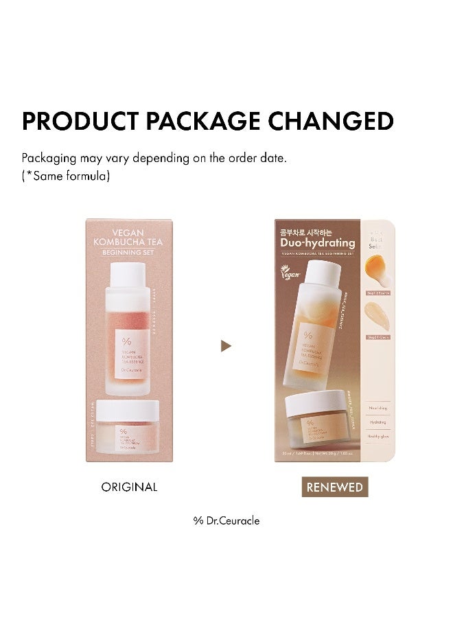 Dr. Ceuracle Vegan Kombucha Tea Beginning Set |Hydrating & Nourishing Skincare Kit | With Kombucha Essence 50ml + Gel Cream 30g - Image 2