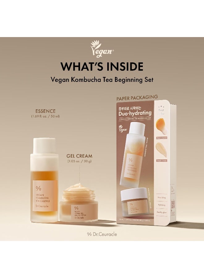 Dr. Ceuracle Vegan Kombucha Tea Beginning Set |Hydrating & Nourishing Skincare Kit | With Kombucha Essence 50ml + Gel Cream 30g - Image 3