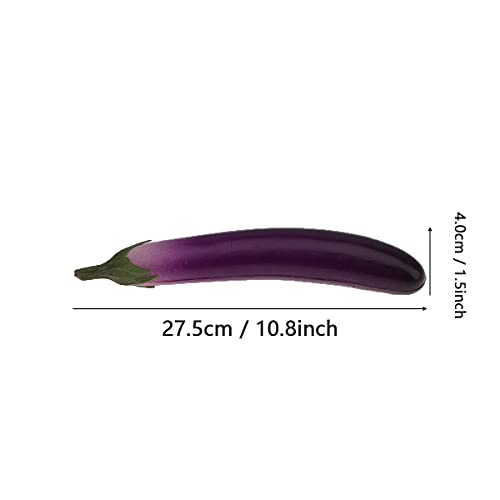 Meiwlong 2 PCS Artificial Lifelike Eggplant Fake Soft PU Realistic Vegetable Props Decoration Home Faux Food Model Ornament Kitchen Party - Image 5