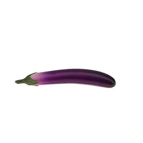 Meiwlong 2 PCS Artificial Lifelike Eggplant Fake Soft PU Realistic Vegetable Props Decoration Home Faux Food Model Ornament Kitchen Party - Image 4
