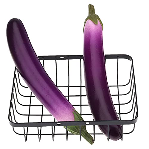 Meiwlong 2 PCS Artificial Lifelike Eggplant Fake Soft PU Realistic Vegetable Props Decoration Home Faux Food Model Ornament Kitchen Party - Image 2