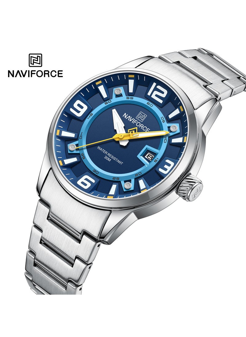 NAVIFORCE Elegant Stainless Steel Analog Wrist Watch for Men with Date Display Water Resistant Stylish Business and Casual Timepiece Durable Bracelet Comfortable Wear  - Image 2