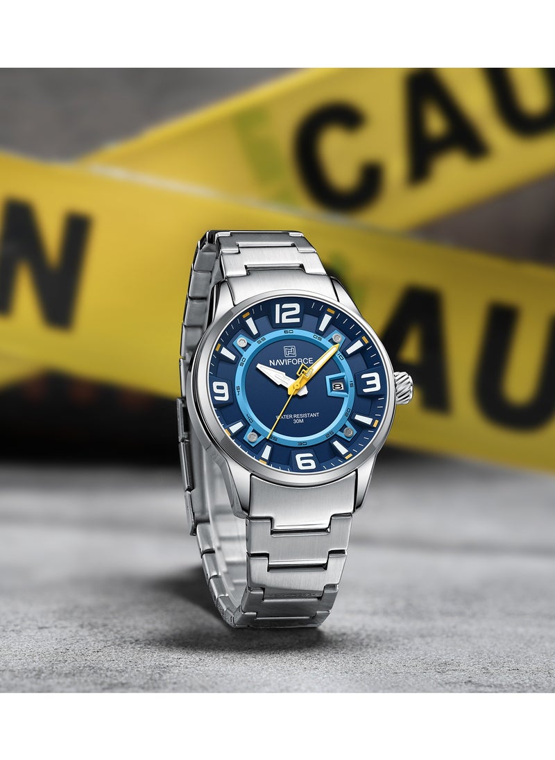 NAVIFORCE Elegant Stainless Steel Analog Wrist Watch for Men with Date Display Water Resistant Stylish Business and Casual Timepiece Durable Bracelet Comfortable Wear  - Image 3