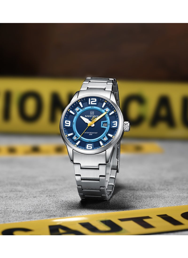 NAVIFORCE Elegant Stainless Steel Analog Wrist Watch for Men with Date Display Water Resistant Stylish Business and Casual Timepiece Durable Bracelet Comfortable Wear  - Image 4