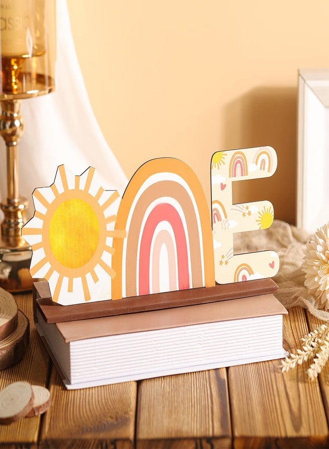 Geosar Boho First Birthday Decorations for Girl Boho Sun One Wooden Table Centerpieces Bohemian Baby Shower Centerpieces One Year Old Baby Girl Birthday Party Decorations - Image 2