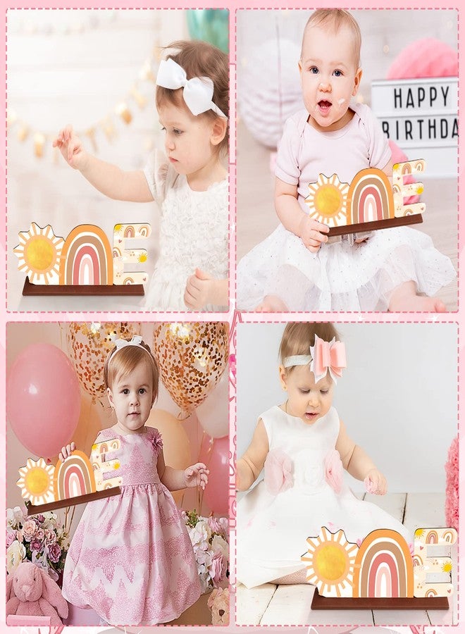 Geosar Boho First Birthday Decorations for Girl Boho Sun One Wooden Table Centerpieces Bohemian Baby Shower Centerpieces One Year Old Baby Girl Birthday Party Decorations - Image 3