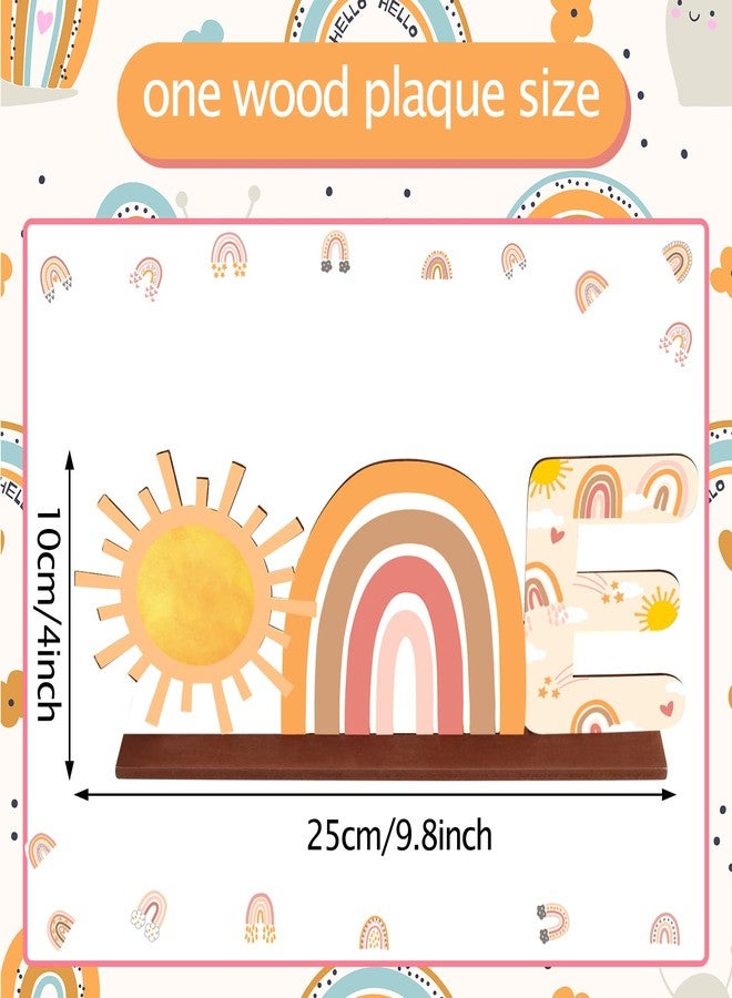 Geosar Boho First Birthday Decorations for Girl Boho Sun One Wooden Table Centerpieces Bohemian Baby Shower Centerpieces One Year Old Baby Girl Birthday Party Decorations - Image 4