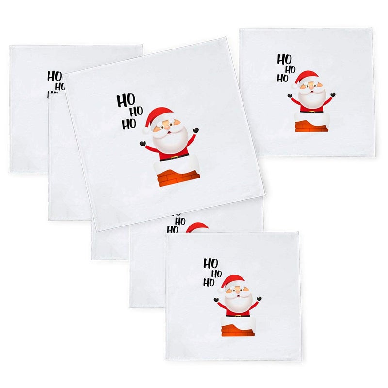 Khakee 6 Pcs Christmas Theme Tafta Silk Table Napkins 10x 10 for Xmas Decoration Christmas OrnamentsChristmas Gift npxmas258P - Image 1