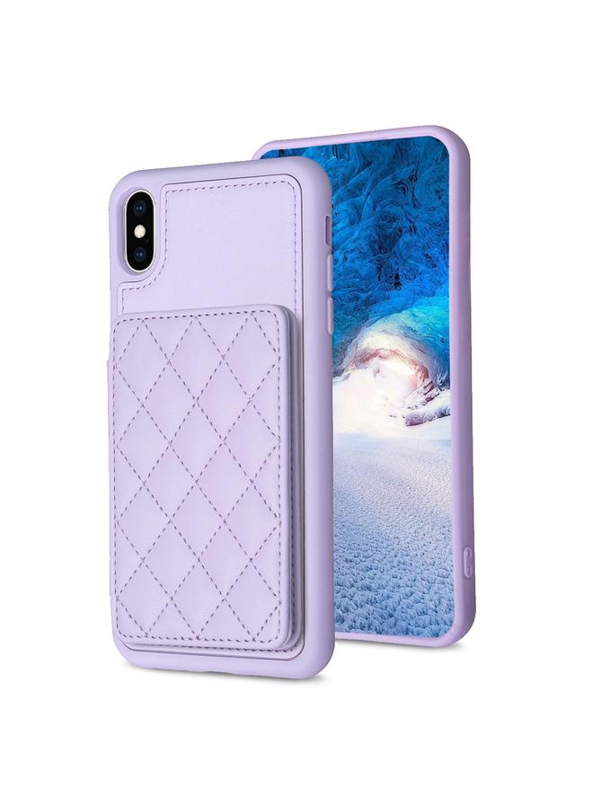 S-TOP Case For iPhone XS Max BF25 Square Plaid Card Bag Holder Phone Case - Image 1
