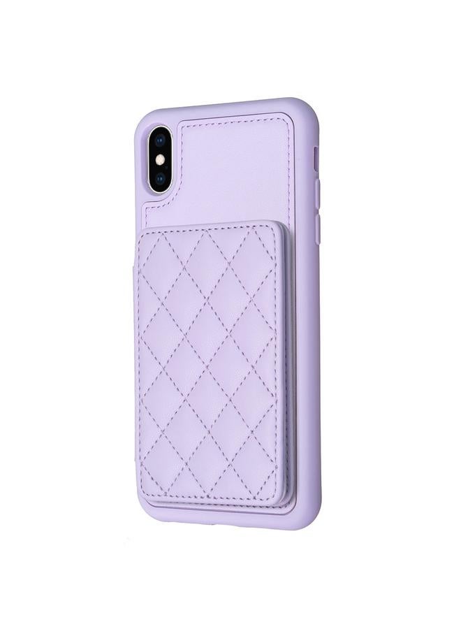 S-TOP Case For iPhone XS Max BF25 Square Plaid Card Bag Holder Phone Case - Image 2