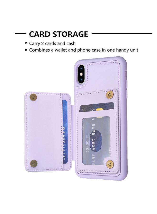 S-TOP Case For iPhone XS Max BF25 Square Plaid Card Bag Holder Phone Case - Image 4