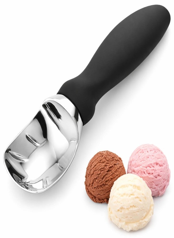 Tenom Ice Cream Spoon, Ice Cream Scoop Stainless Steel, Icecream Scoop for Gelato, Sorbet, Cookie Dough, Melon, Frozen Yogurt - Dishwasher Safe (Black) - Image 1