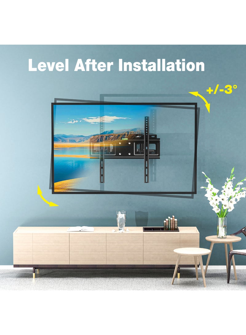 ستارجولد دعامة تثبيت على الحائط للتلفزيون ذات الحركة الكاملة شديدة التحمل تناسب شاشة تلفزيون LCD منحنية مقاس 32 بوصة - 75 بوصة باللون الأسود - Image 4