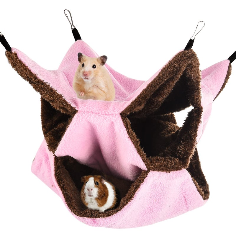 XINRUI 3 Tier Ferret Rat HammockGuinea Pig Cage Accessories118x118 InchesPet Cage Hanging Bunkbed Hammock for Small AnimalsGuinea PigFerretKittenSquirrelChinchillaRatParrot - Image 2