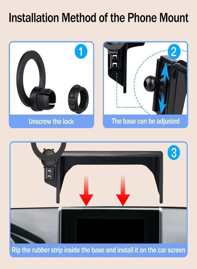 Hesanzol Car Phone Holder for Toyota RAV4 2019-2025 Accessories, 360° Rotation Cell Phone Mount Compatible with MagSafe, Only Fits 7/8-Inch Screen - Image 5