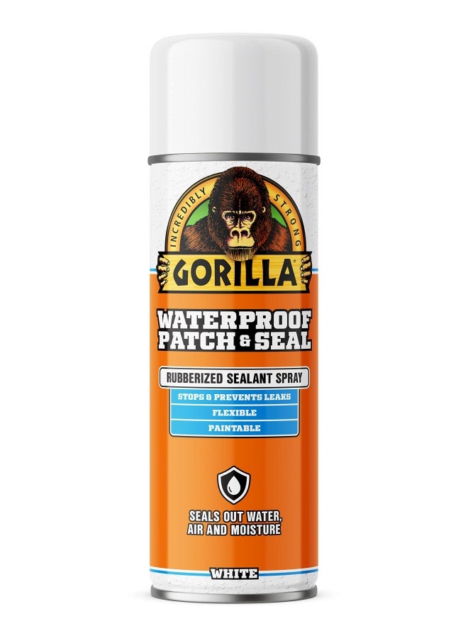 Gorilla Waterproof Patch & Seal Rubberized Sealant Spray, White, 14 Ounce (Pack of 1) - Seals Out Water, Air, and Moisture - Image 1