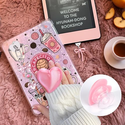 AIERSA Cute Charms Set for Kindle,Including Dust Plug Charm Type C/USB C,Heart Grip Holder,Bling Keychains with Hook for Kindle Accessories,Compatible for Kindle Paperwhite 11th 12th Generation-Pink - Image 5