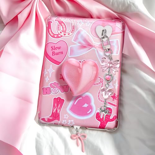 AIERSA Cute Charms Set for Kindle,Including Dust Plug Charm Type C/USB C,Heart Grip Holder,Bling Keychains with Hook for Kindle Accessories,Compatible for Kindle Paperwhite 11th 12th Generation-Pink - Image 2