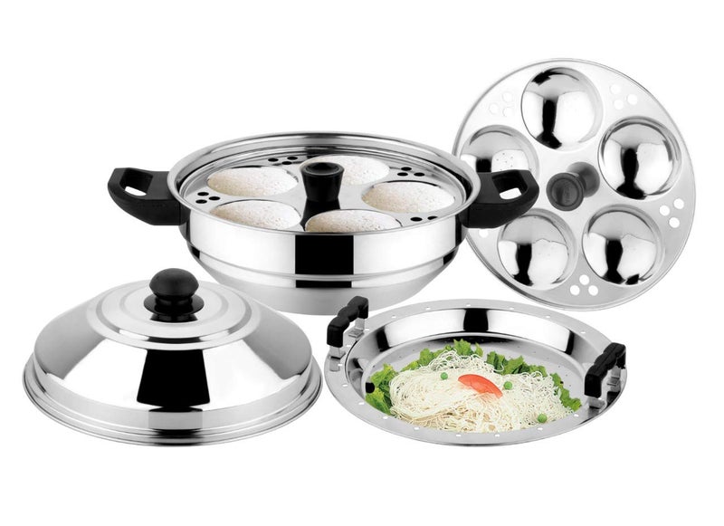 Luxuria Stainless Steel Eco 10 Standard Idli Maker - Image 1